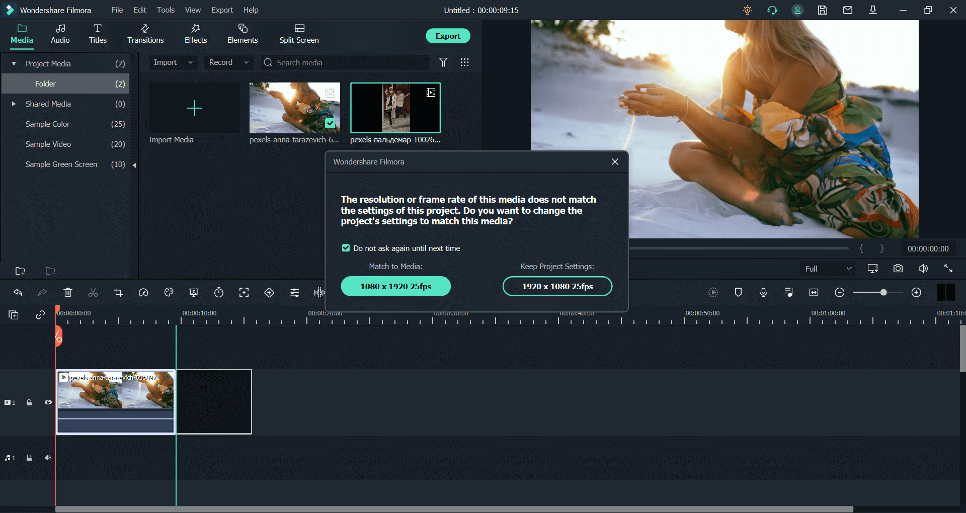 add video to timeline in filmora