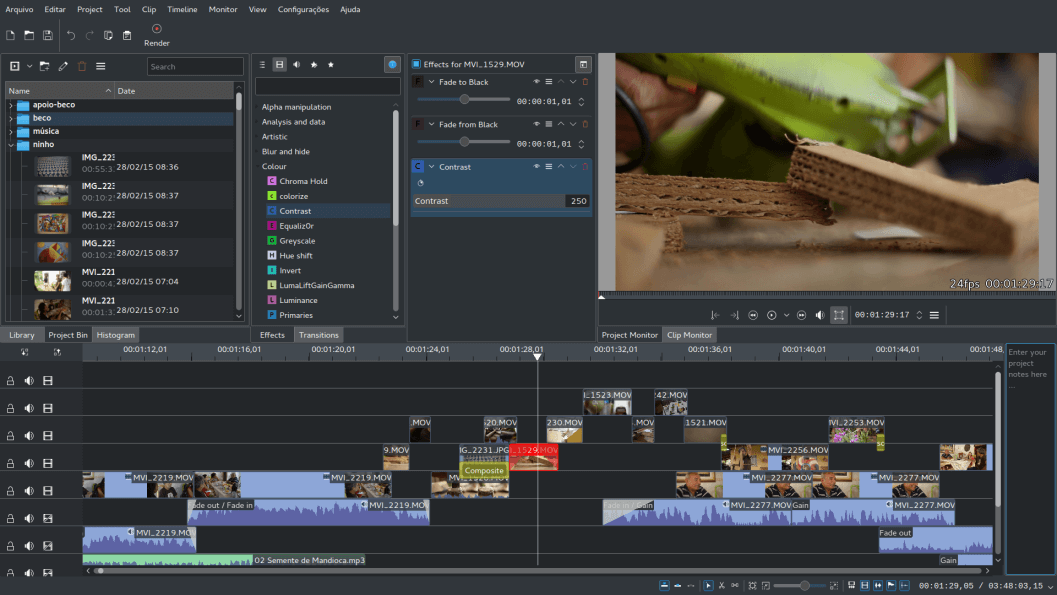 KDEnlive open source video editor