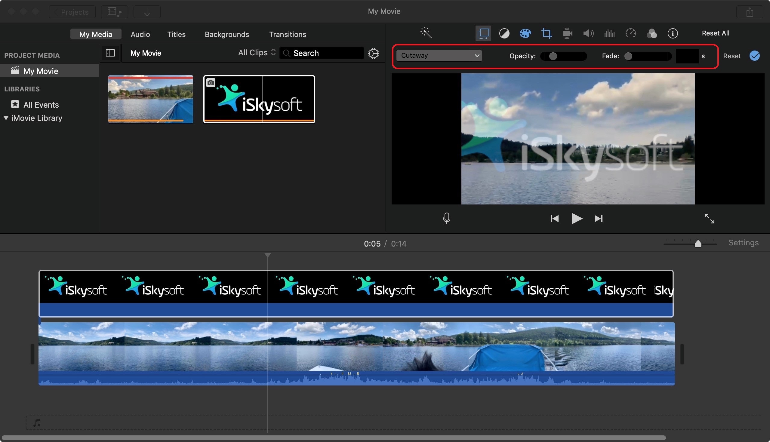 add watermark in imovie