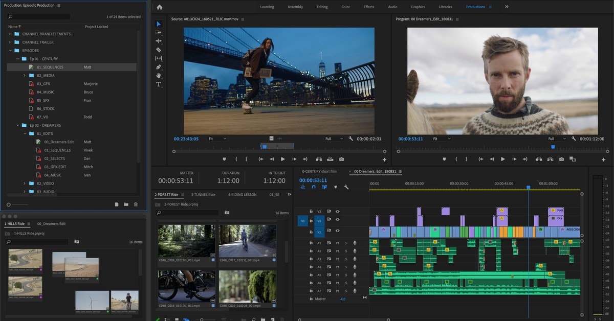 adobe premiere pro interface