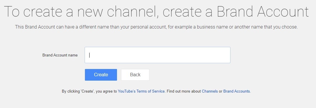 create a second channel on youtube