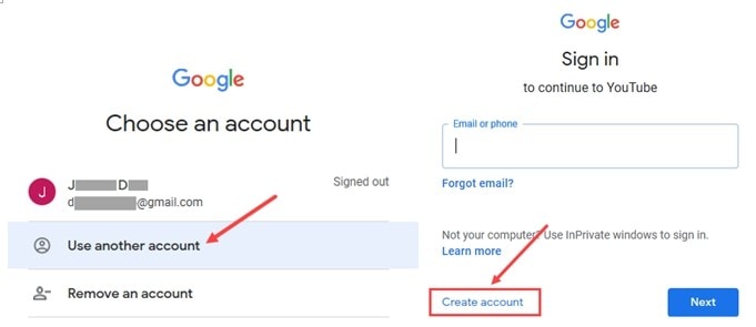 create account