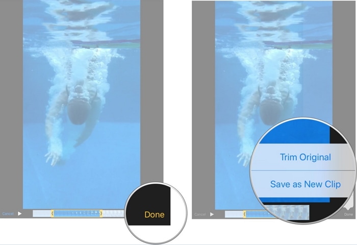 sauvegarder une vidéo découpée sur l'iPhone