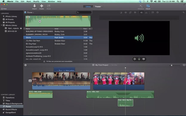 iMovie pour éditer l'audio