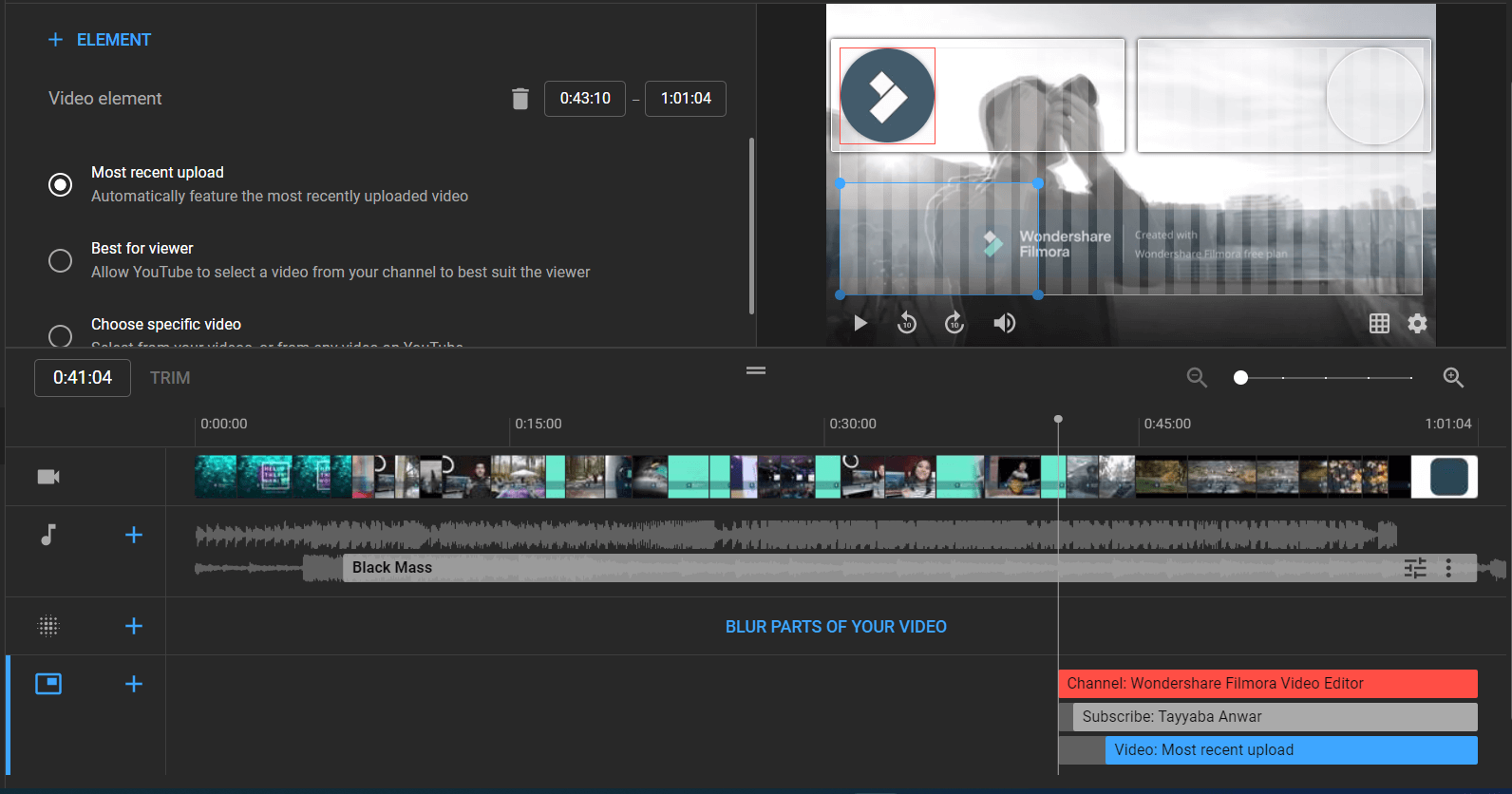  end screen in youtube studio