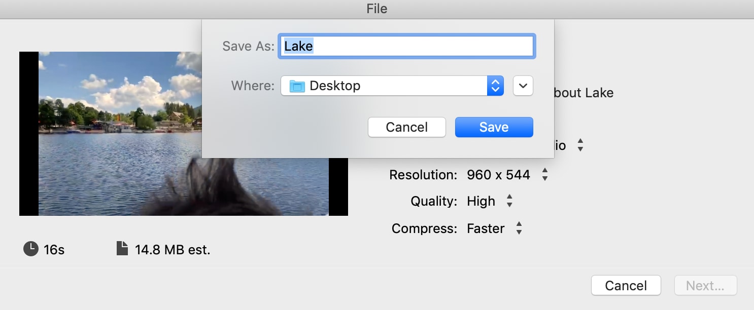 save video in imovie