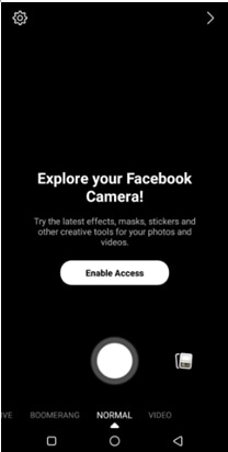 filtres facebook dans la caméra
