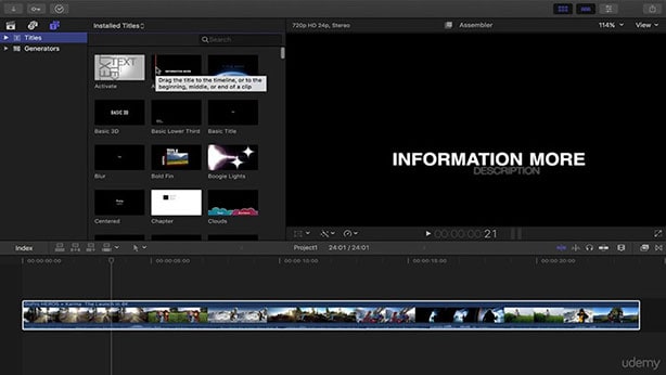 final cut pro ajouter du texte à la vidéo