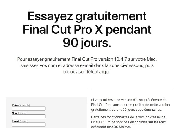 final cut pro gratuit