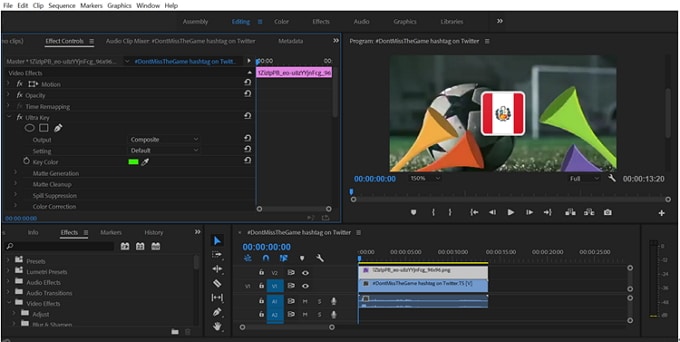 adobe premiere schermo verde 