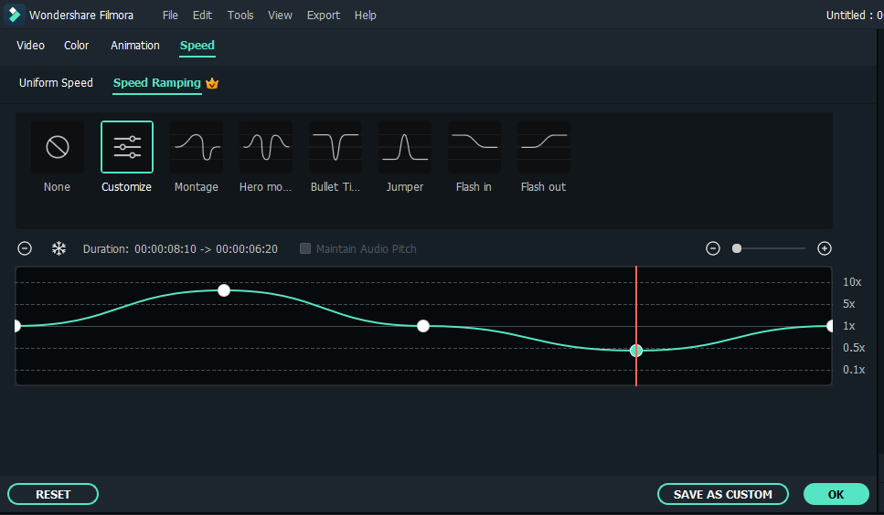 customize speed ramps