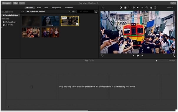 imovie fusionner des vidéos