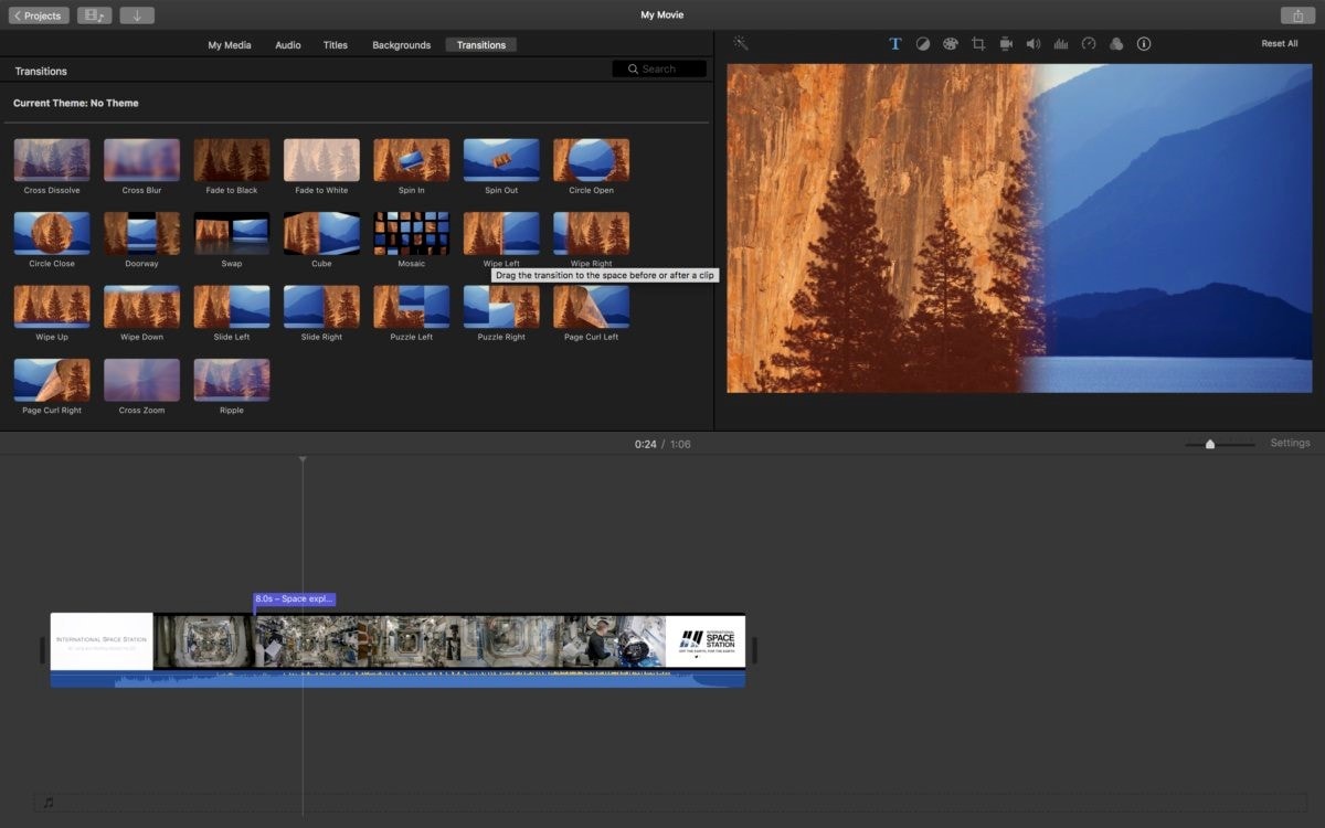 interface iMovie
