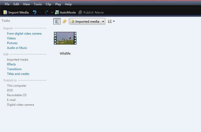 import files into windows movie maker