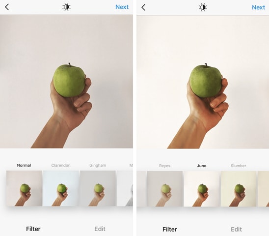instagram Juno filters