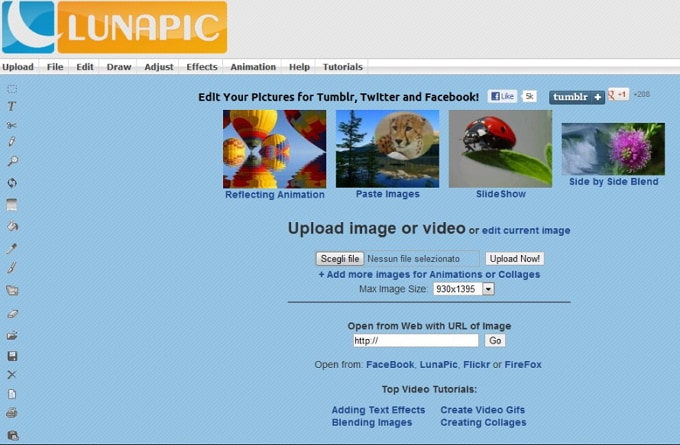 LunaPic Videobearbeitung