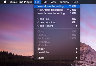 open up quicktime player