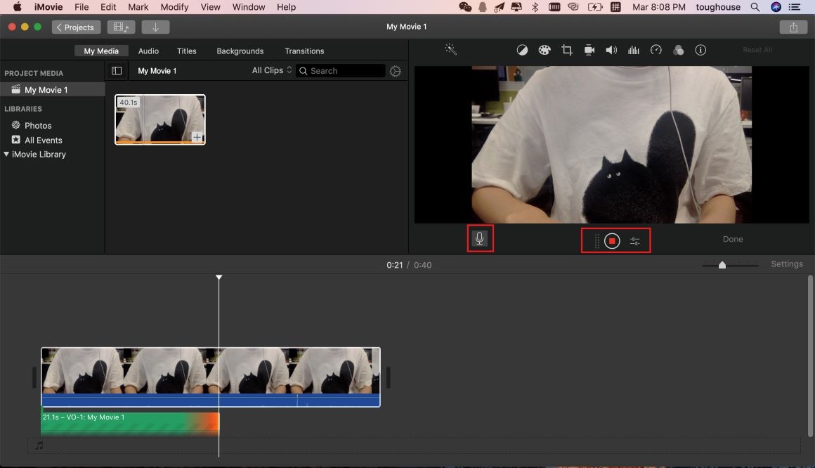 mac record movie for imovie