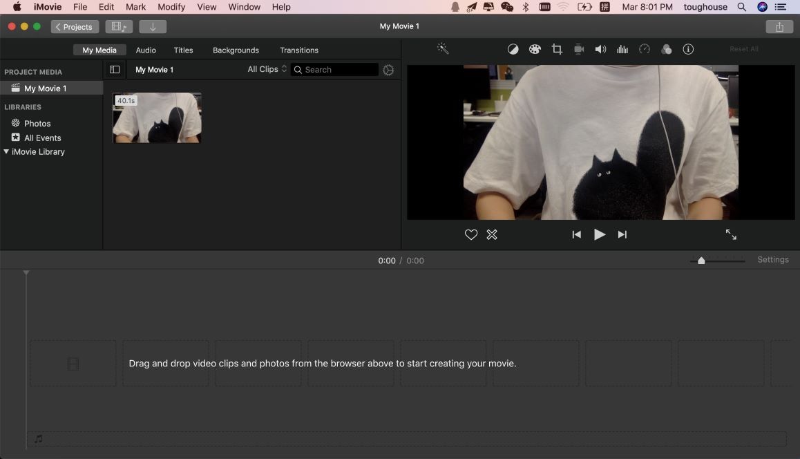 enregistrer une vidéo via webcam dans imovie