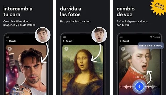 app para poner caras en videos iphone y Android