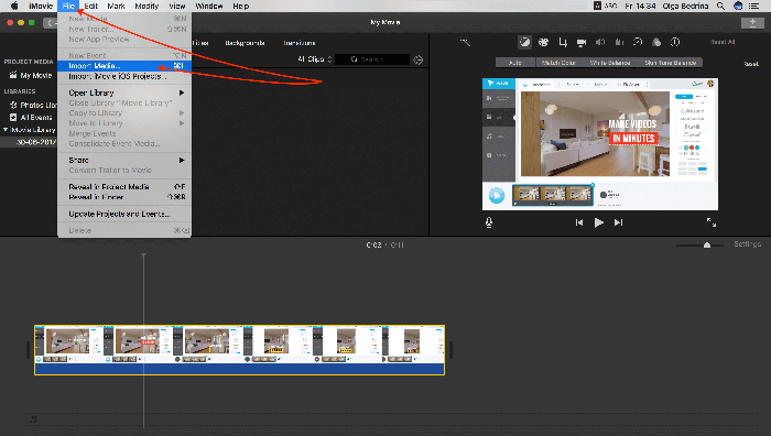 rotate video in imovie