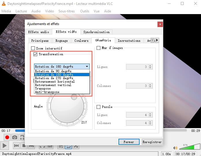 pivoter une video avec vlc