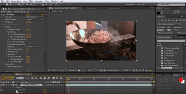 rallentare il video in After Effects