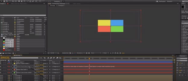 fractionnement de l'écran dans after effects