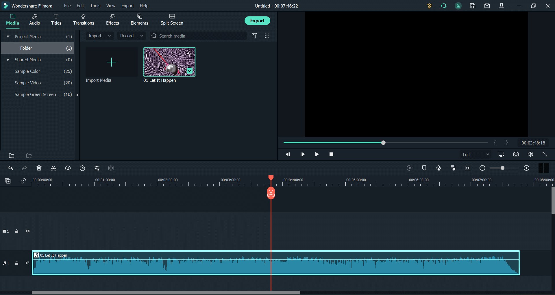 split and cut mp3 in filmora