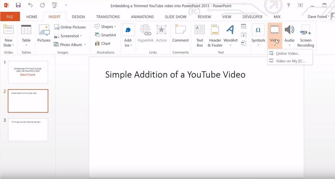 embed a cropped youtube video in powerpoint 2017 for mac