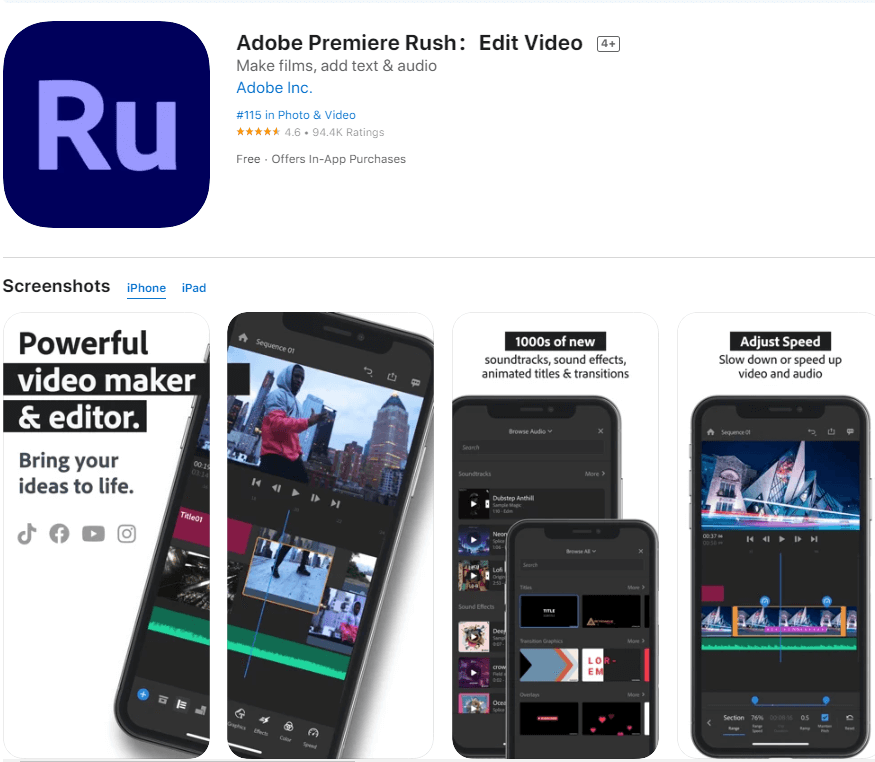 adobe rush app