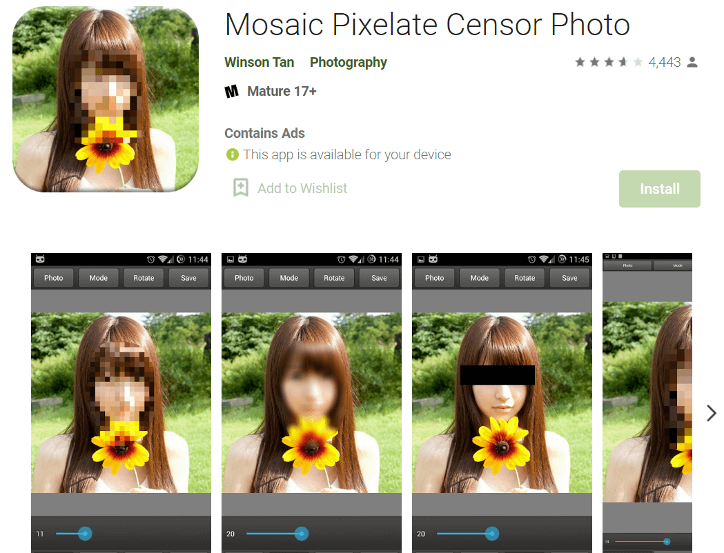 mosaic pixelate censor photo app