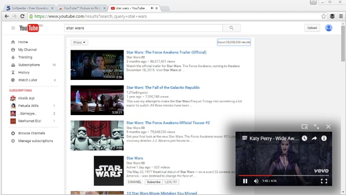 picture in picture de youtube dans chrome