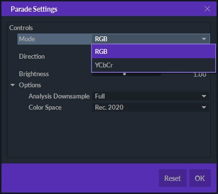 parade color settings