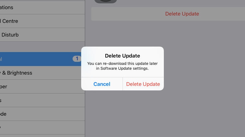 delete ipad update