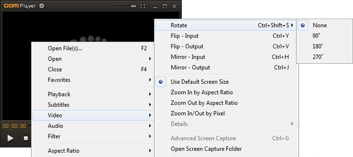 rotate video with gom player
