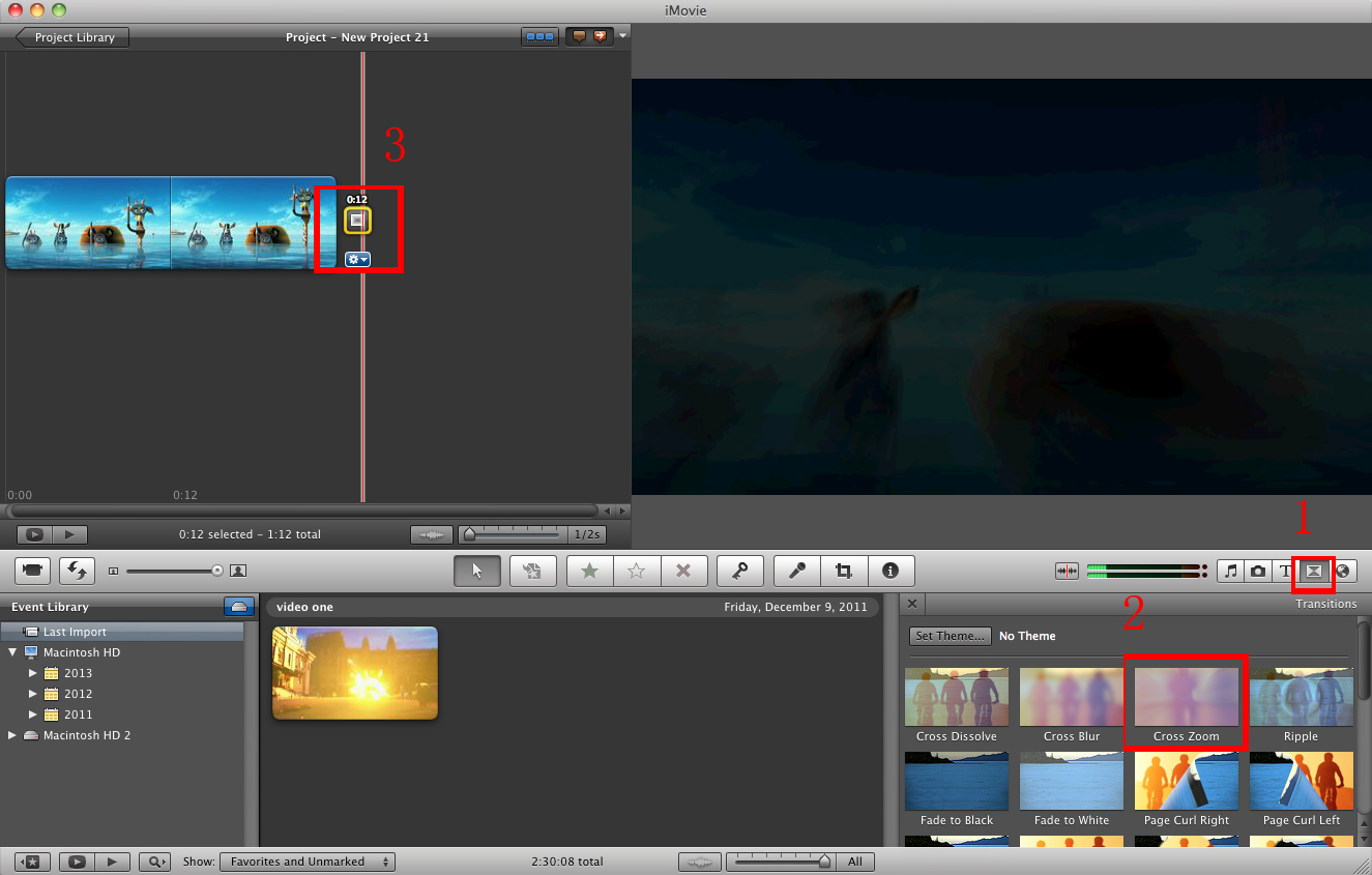 ajout de fondu entrant dans imovie sur 10.9 mavericks