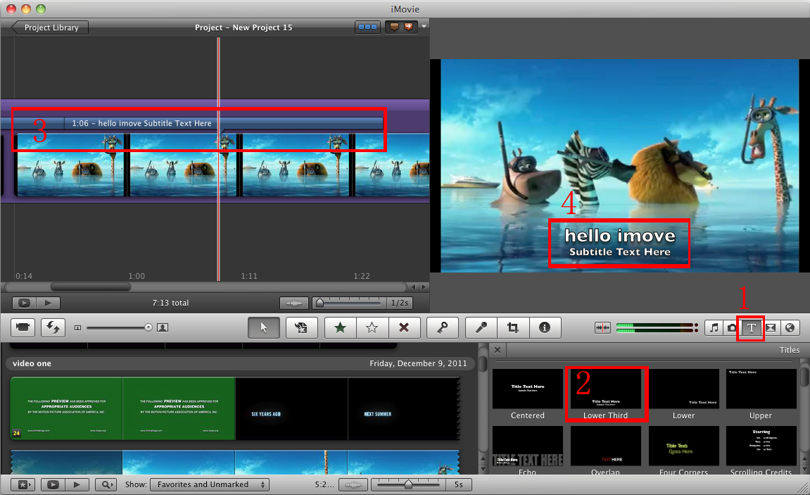 how to add subtitles to video in imovie