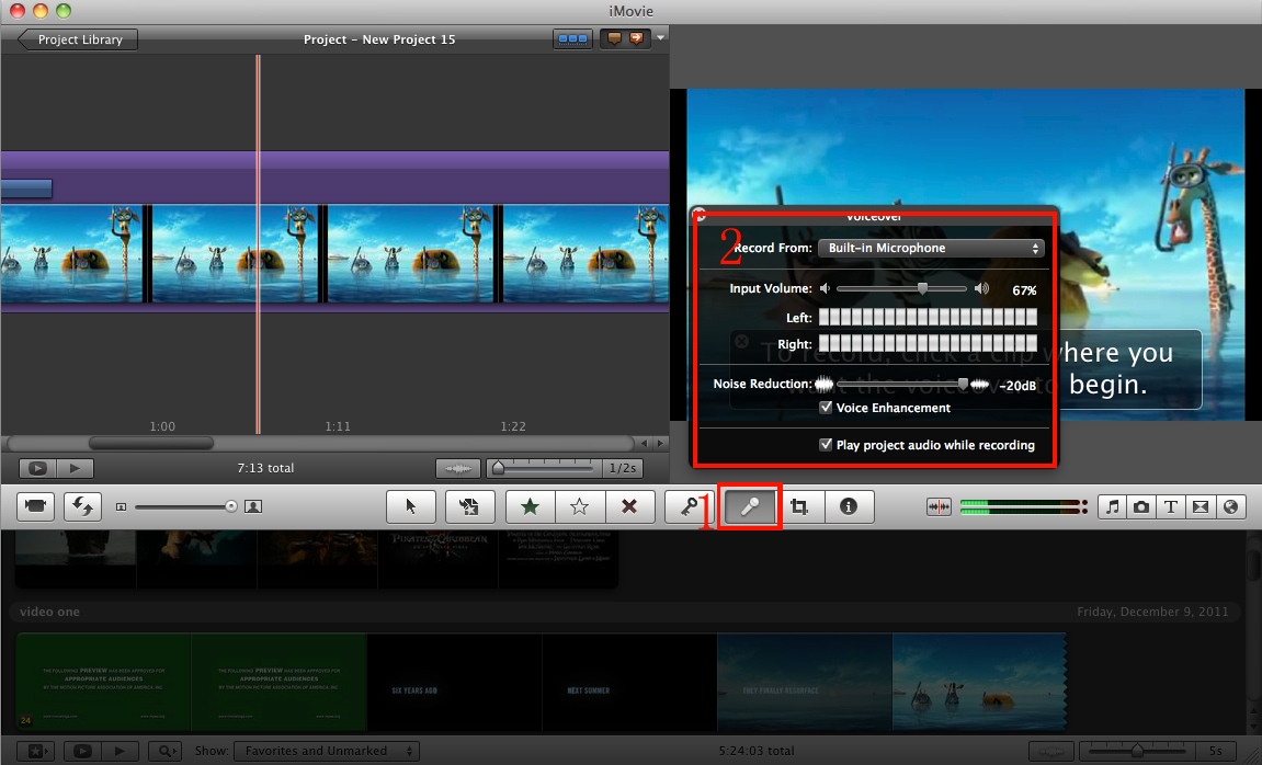 imovie voice over