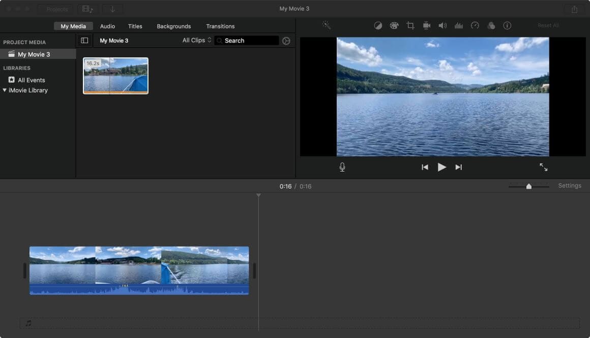 crop video using imovie