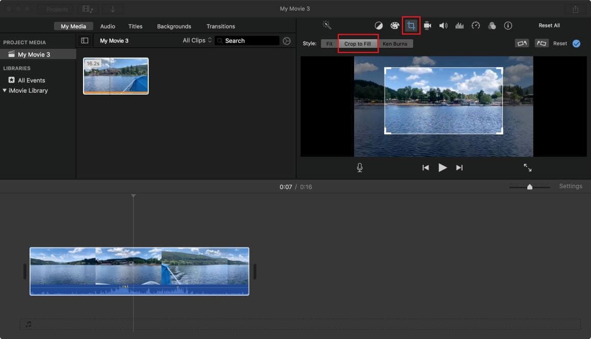 recadrer la vidéo en utilisant imovie pour mavericks