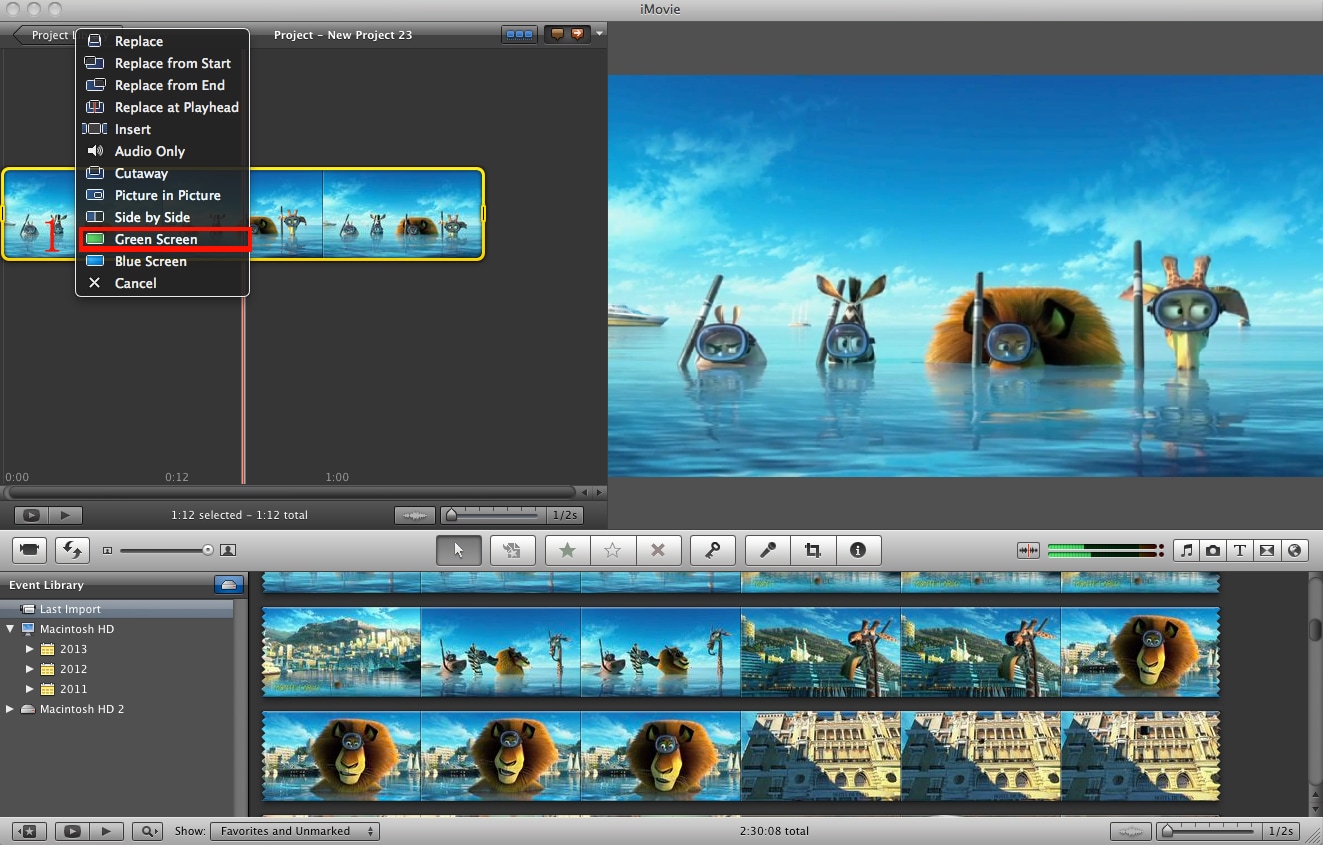 green screen imovie 11