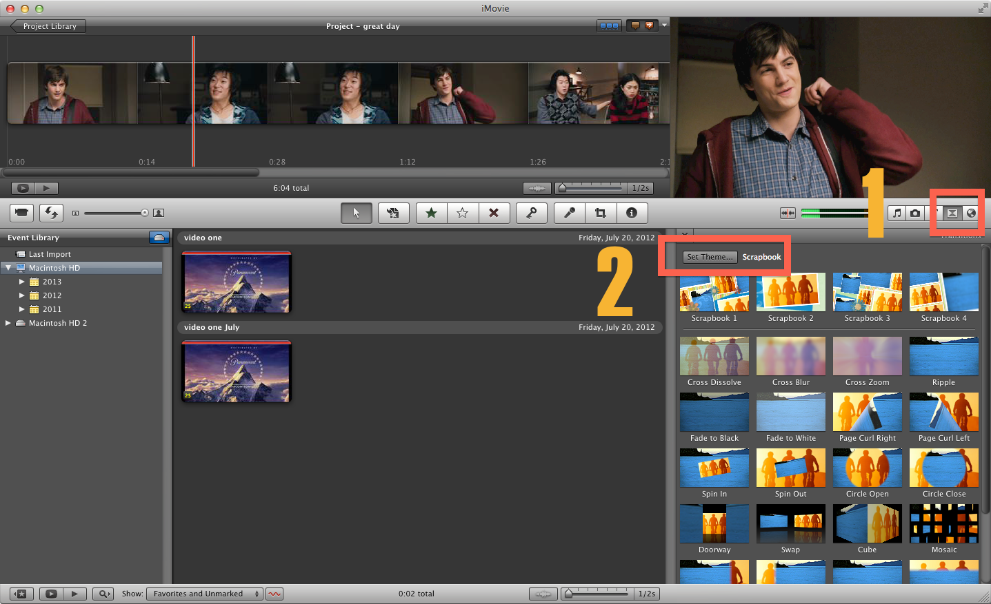 шаблоны imovie