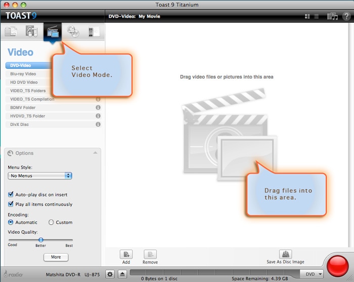 la drop box d'iMovie