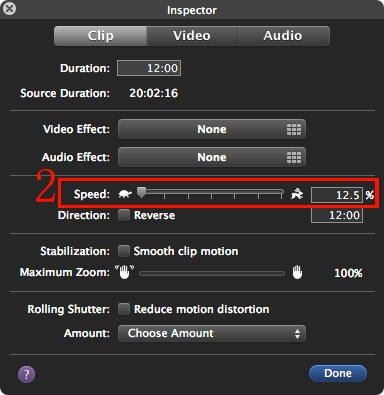 Zeitlupe in imovie 09