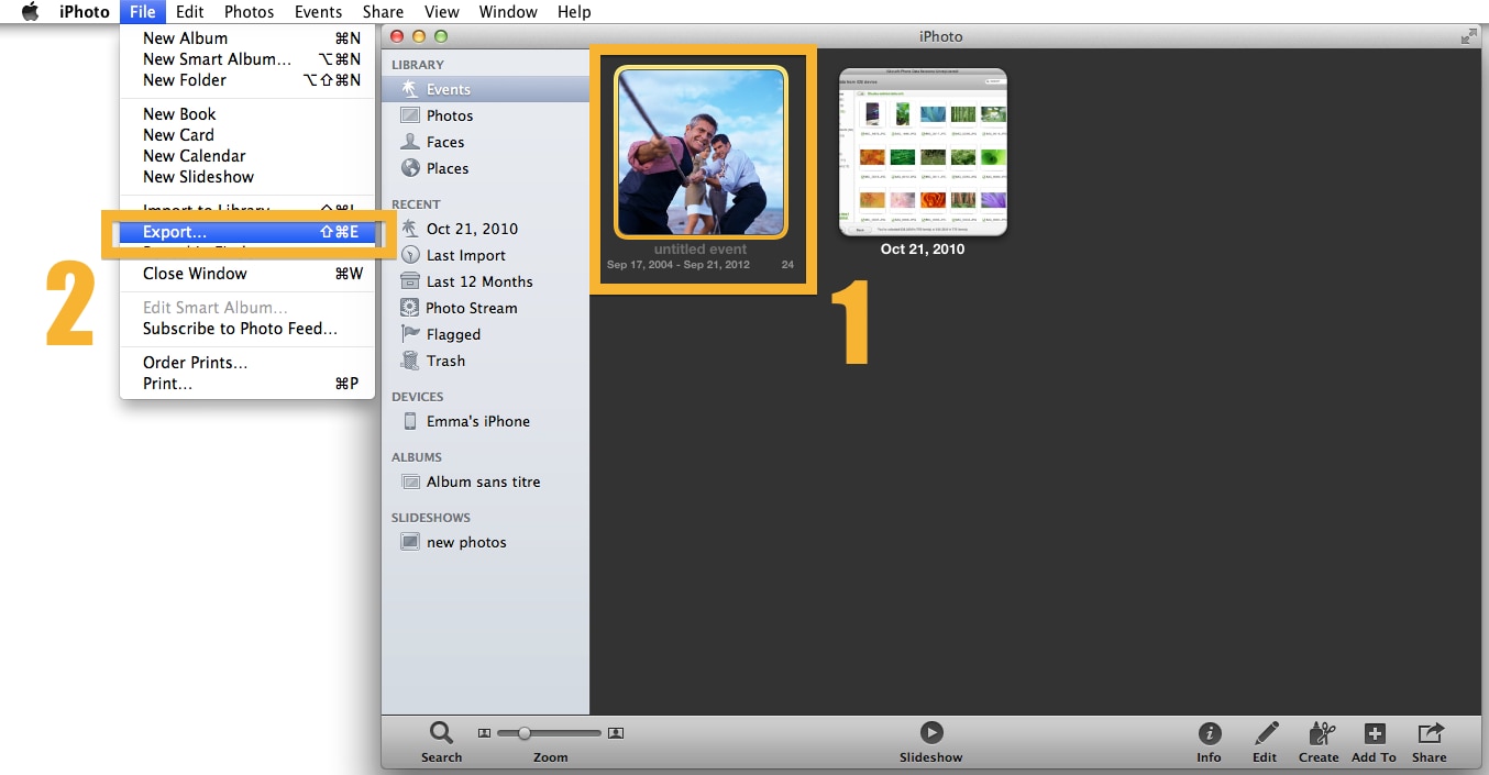 Export the Slideshow from iPhoto to iDVD