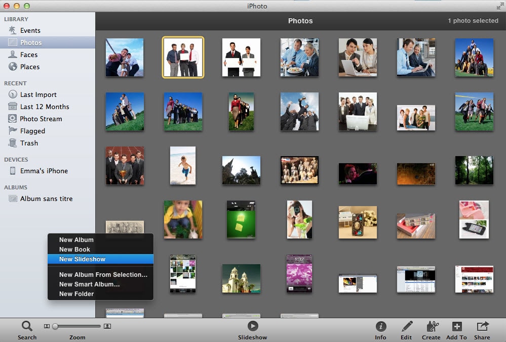 how to make a slideshow in iphoto