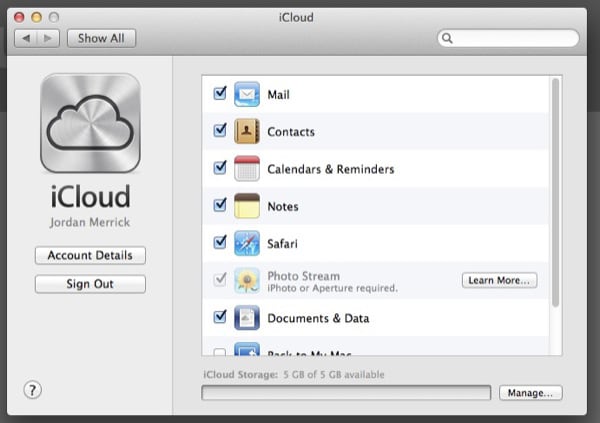 save mac from el capitan with icloud