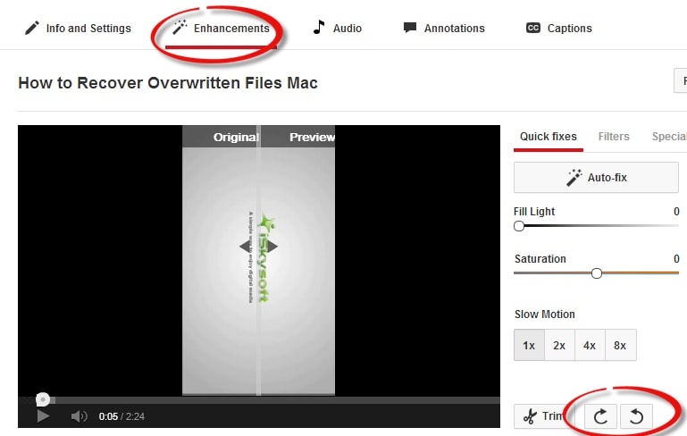 comment faire pivoter une vidéo youtube
