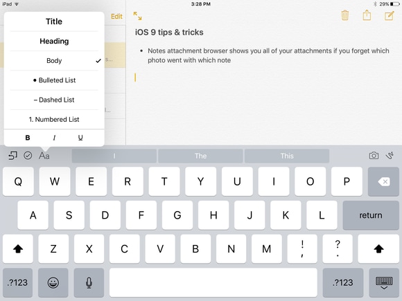 Ios 9 notes